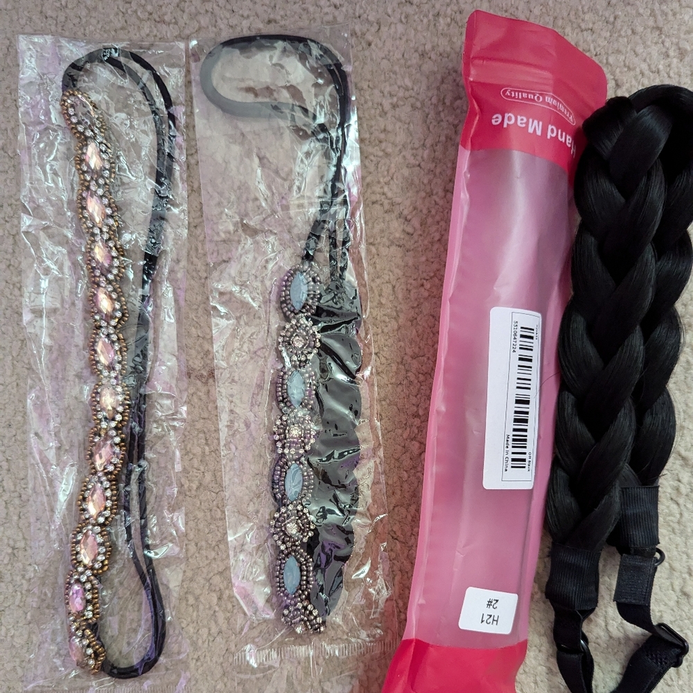 Hair accessories, head bands, braided head band